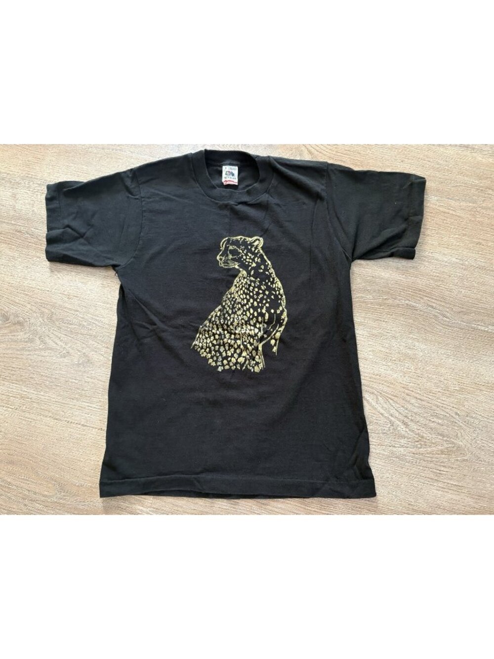 Vintage Golden Cheetah Shirt Size Small Fruit Of The Loom USA